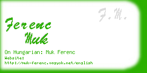 ferenc muk business card